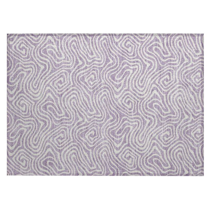 Machine Washable Indoor/ Outdoor Modern Trance Chantille Rug