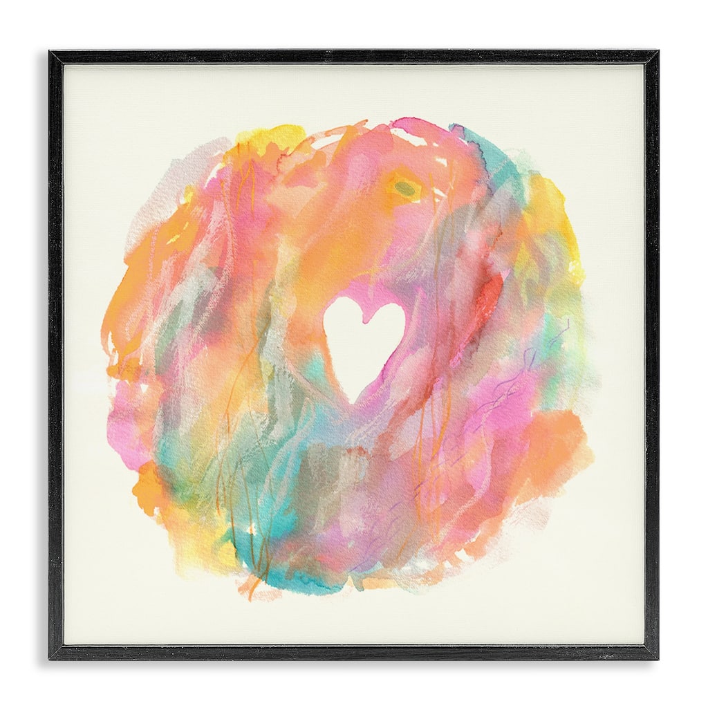 Stupell Abstract Heart Shape Fluid Mixed Pastels Painting Framed Wall Art, Design by Elvira Errico - Multi