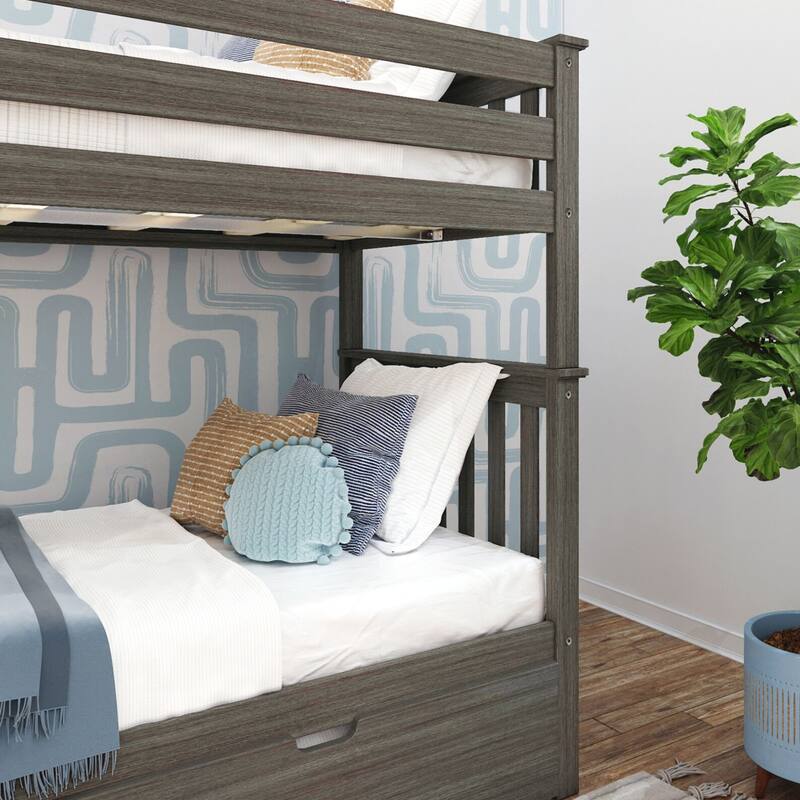 Max and Lily Twin over Twin Bunk Bed with Ladder on End and Trundle