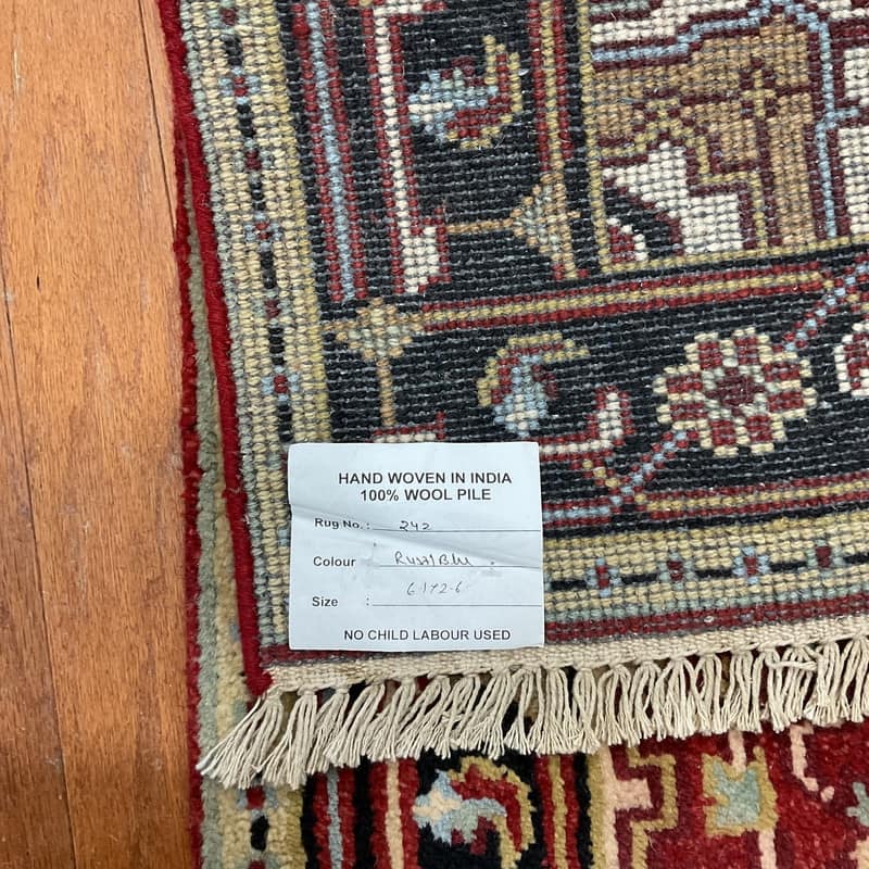 Handmade One-of-a- Kind Heriz Wool Oriental Rug 2'6 x 6'1 - 2.6 x 6.1