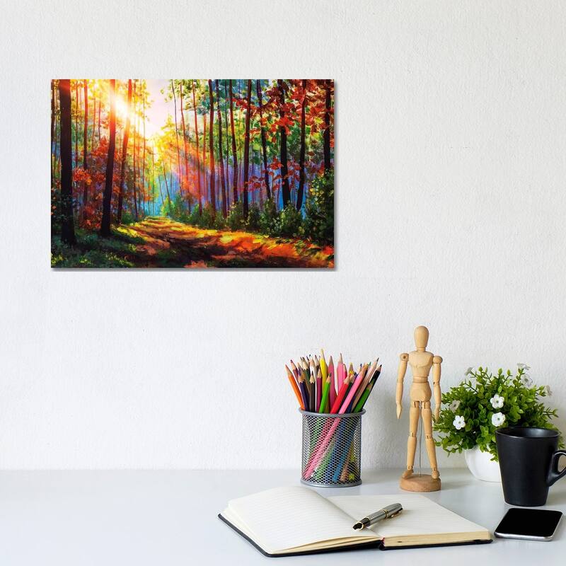 iCanvas "Amazing Autumn Forest In Morning Sunlight." by Valery Rybakow Canvas Print - 8x12x0.75