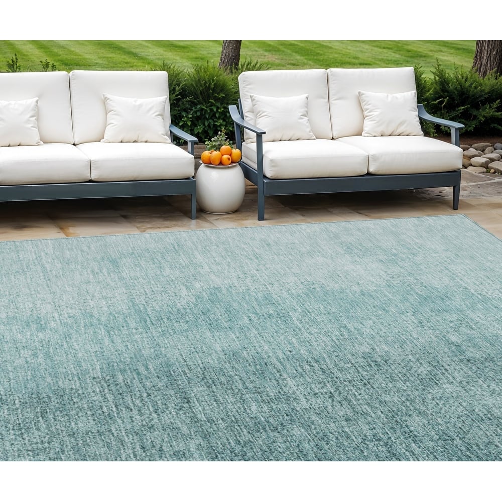 HomeRoots Abstract Transitional Rectangle Outdoor Rug
