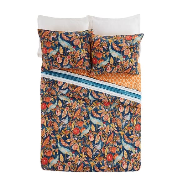 Dena Home Peacock Garden Quilt Set, 3 Pieces On Sale Bed Bath