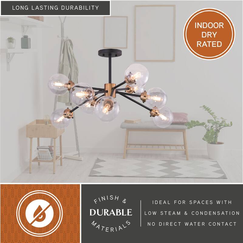 Orbit Sputnik Bronze Industrial Semi-flush Ceiling Light Fixture