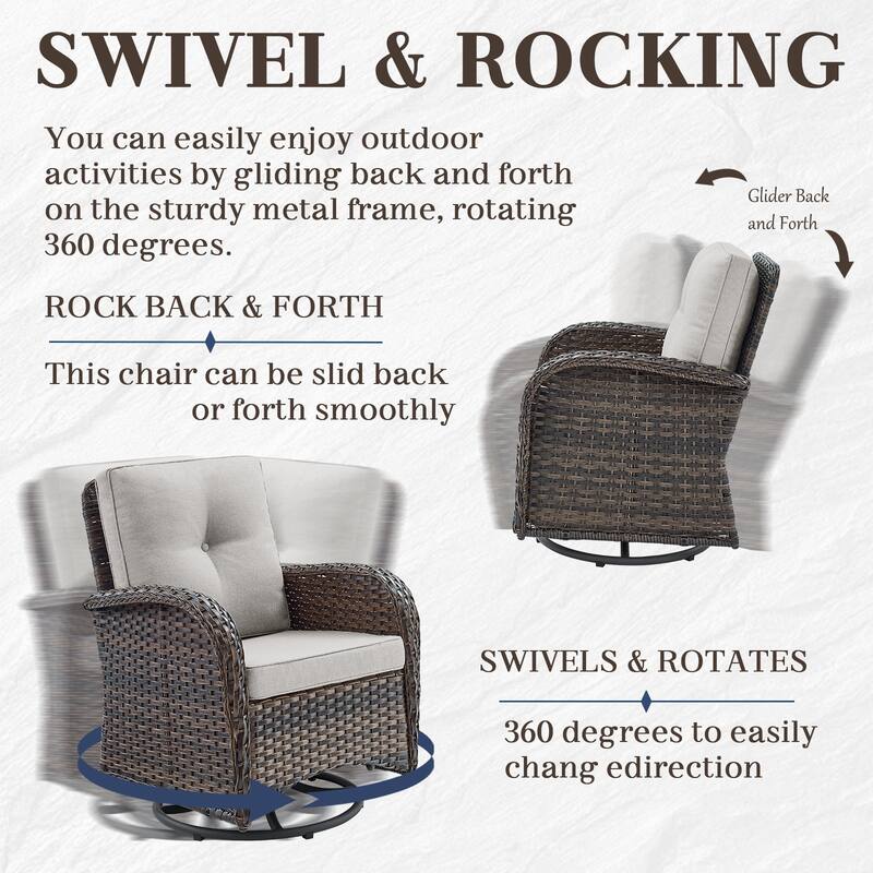 Outdoor Loveseat Sofa Patio Chairs with Swivel Chairs
