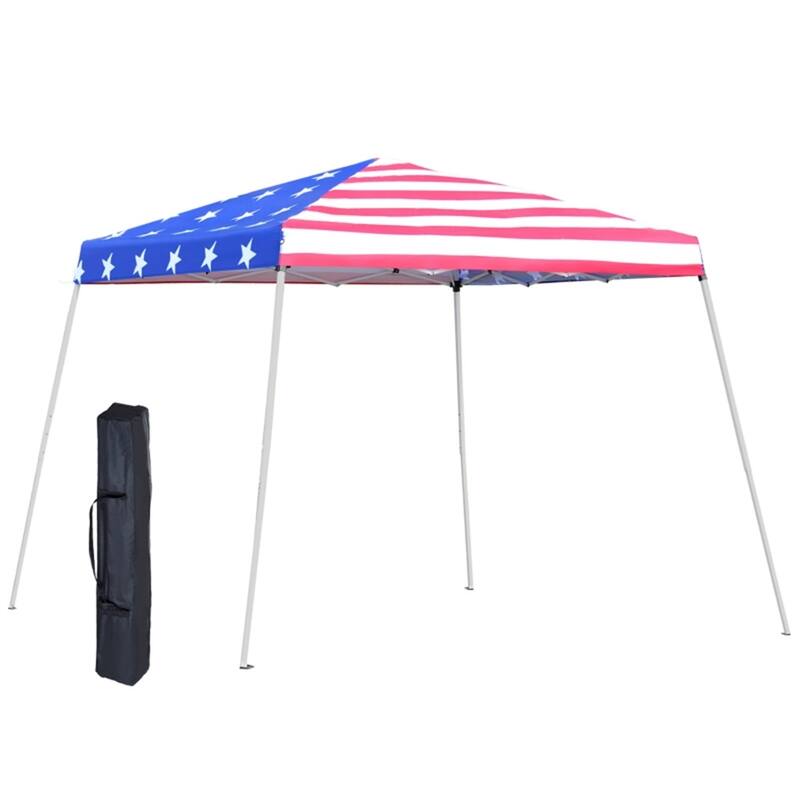 10x10 Portable Lightweight Canopy Tent with Oxford Roof and Foldable Design UV-Resistant for Backyard