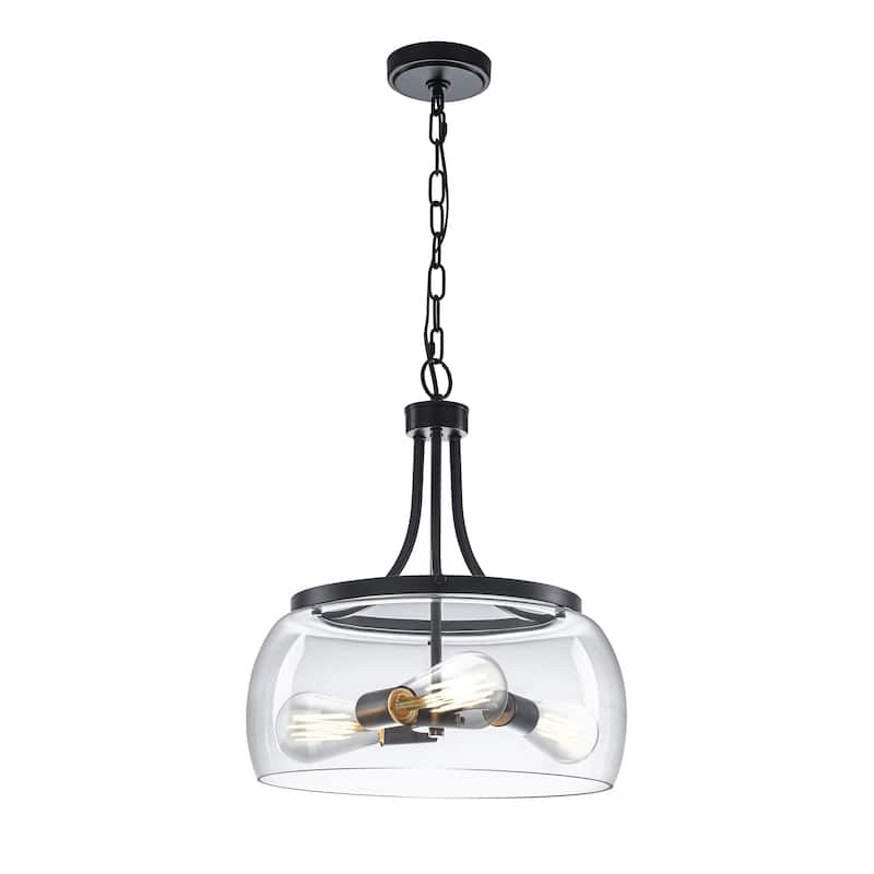 Starsky 1/3-Light Modern Clear Glass Dome Pendant Light
