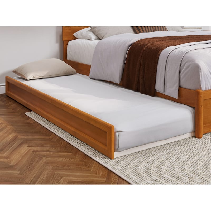 Wesley Platform Bed with Panel Footboard and Twin XL Trundle