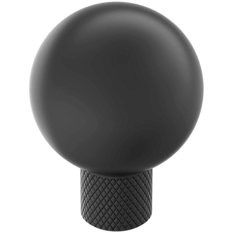 Amerock BP37680 Collet 1-1/8" Knurled Round Cabinet Knob - Matte Black