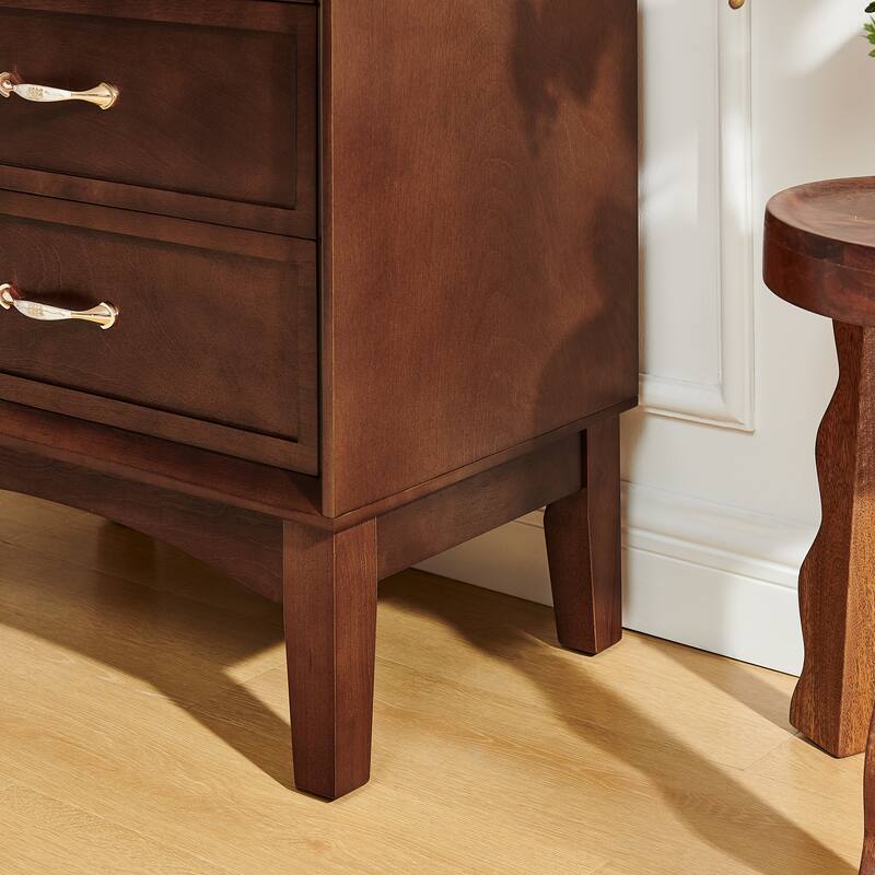 Roomfitters Tall Pantry Sideboard Cabinet, Geometric Storage Console Buffet for Kitchen & Entryway