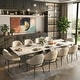 preview thumbnail 7 of 56, 110.24" Extendable Rectangular Sintered Stone Double Pedestal Dining Table Seat 8-12