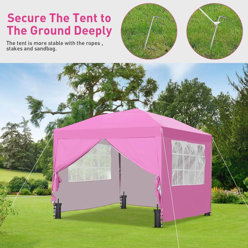 Ainfox 10'x10' Pop Up Canopy Tent Outdoor Commercial Instant Gazebos Portable Shelter Canopies