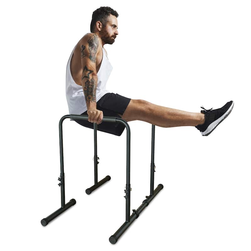 Power Tower Dip Station Pull-Up Bar Adjustable Height Training Equipment