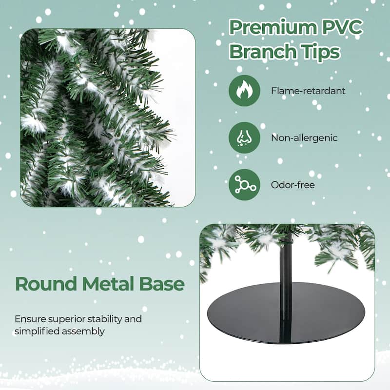 3-Pack Slim 4 ft Pre-Lit Christmas Trees with 100 LED Lights for Indoor Holiday Decoration - 4 Ft