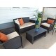 Santa Lucia Outdoor 4-piece Brown Wicker Conversation Set with Cushions by Christopher Knight Home