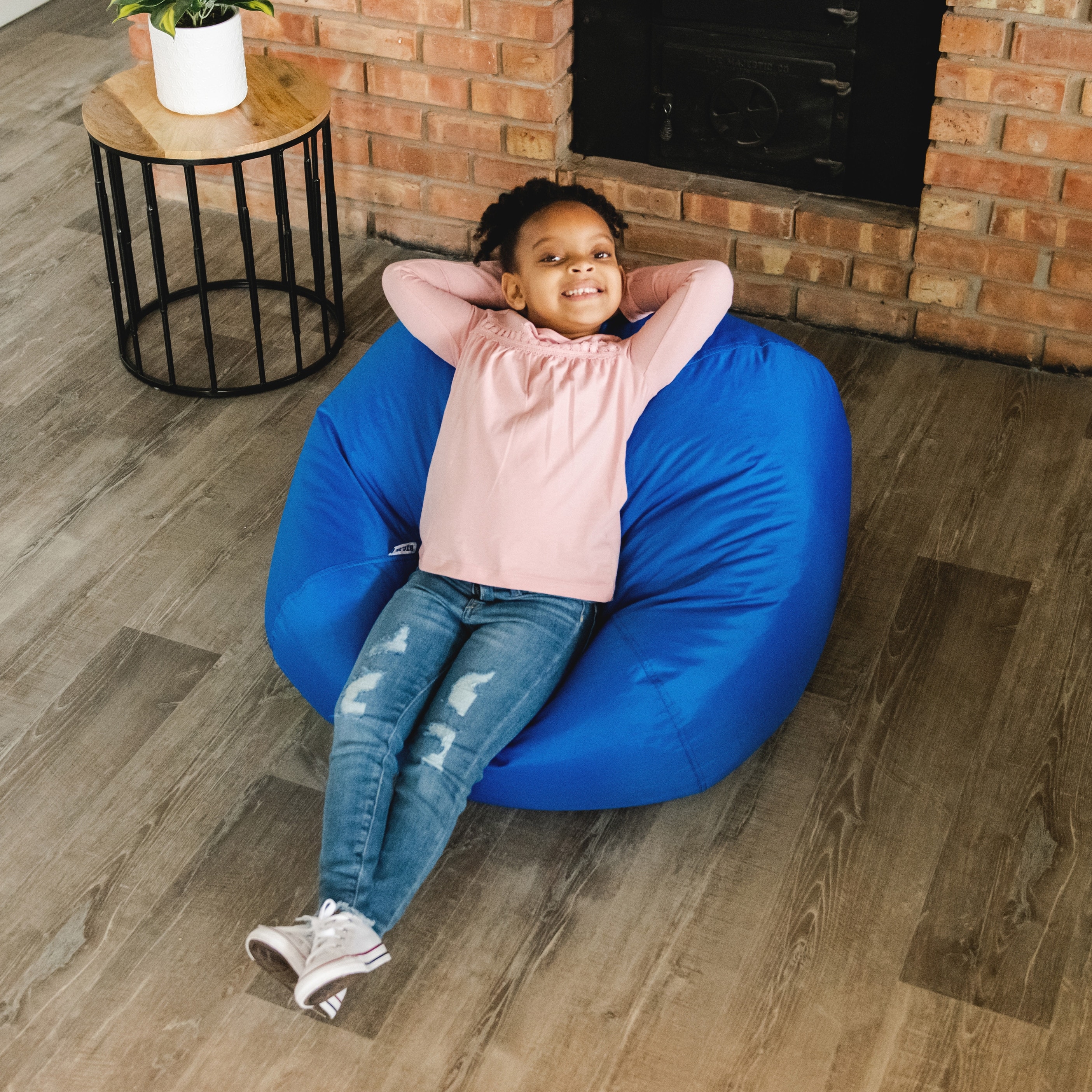 Comfy Sacks Kids Chair 3 Foot Memory Foam Bean Bag Chair-Blue