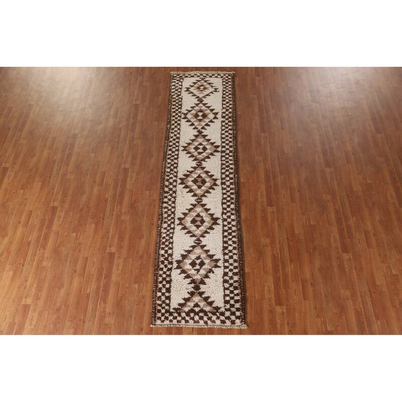 Anatolian Beige Turkish Runner Rug Handmade Oriental Wool Carpet - 2'8"x 10'8"