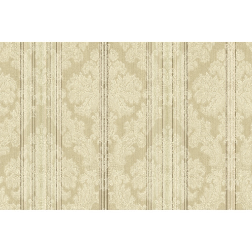 Seabrook Designs Nadia Striped Damask Unpasted Wallpaper