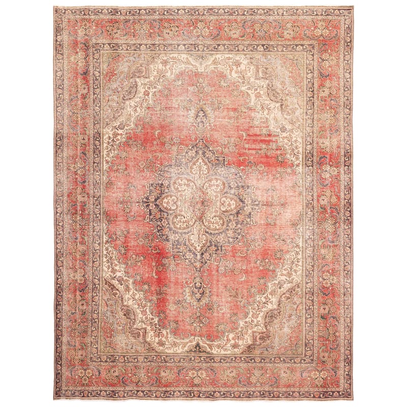 ECARPETGALLERY Hand-knotted Antalya Vintage Red Wool Rug - 9'9 x 13'1