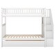 preview thumbnail 10 of 10, Twin Over Twin Convertible Bunk Bed with Trundle and Built-in Storage Shelves, Solid Wood Frame聽