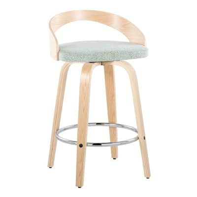 Carson Carrington Stavanger 26" Fixed-Height Counter Stool with Bent Wood Legs & Round Footrest (Set of 2)