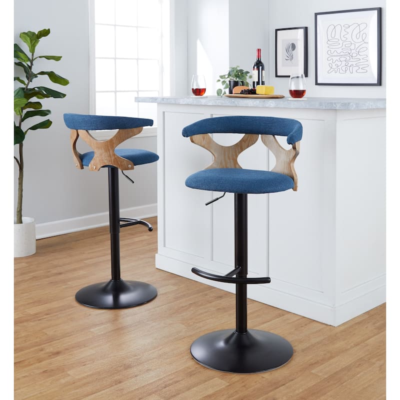 Carson Carrington Viby Adjustable Bar Stool with Rounded T Footrest (Set of 2)