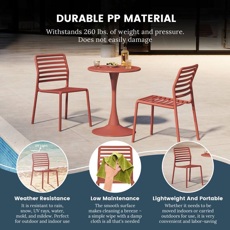 Frond and Form Outdoor Stacking Dining Side Chair (Set of 2)