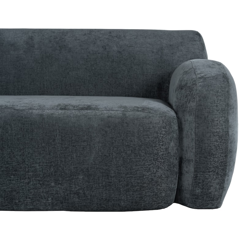 Streamlined Sofa with Curved Design and Extra-Large Seat Depth for Living Room or Guest Room