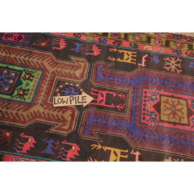 Hand Knotted Oriental 100% Wool Carpet Traditional Tribal Brown Meshkin Runner Rug - 11' 0'' X 4' 1''
