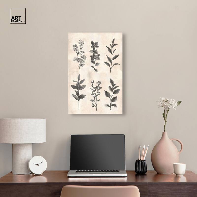 Sepia Stems Canvas by Art Remedy, Gallery Wrapped