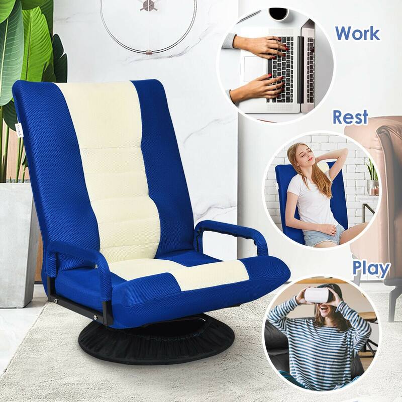 Gymax Gaming Floor Chair Folding Lazy Sofa 6-Position Adjustable - See Details
