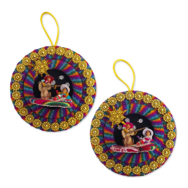 Novica Handmade Lullaby In The Andes Fabric Ornaments (Pair)
