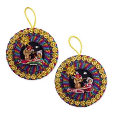Novica Handmade Lullaby In The Andes Fabric Ornaments (Pair)