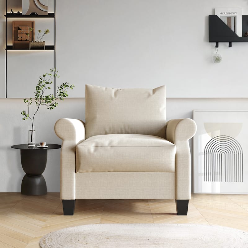CraftPorch Classic Linen Upholstered Arm Chair