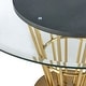 preview thumbnail 19 of 28, Veronica 48 inch Glass and Walnut Wood Round Dining Table with Metal Base