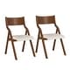 preview thumbnail 6 of 27, Set of 2 Upholstered Folding Dining Chair, Wood Frame Dining Table Guest Chair, Living Room Lounge Chair, Studio Business Chair