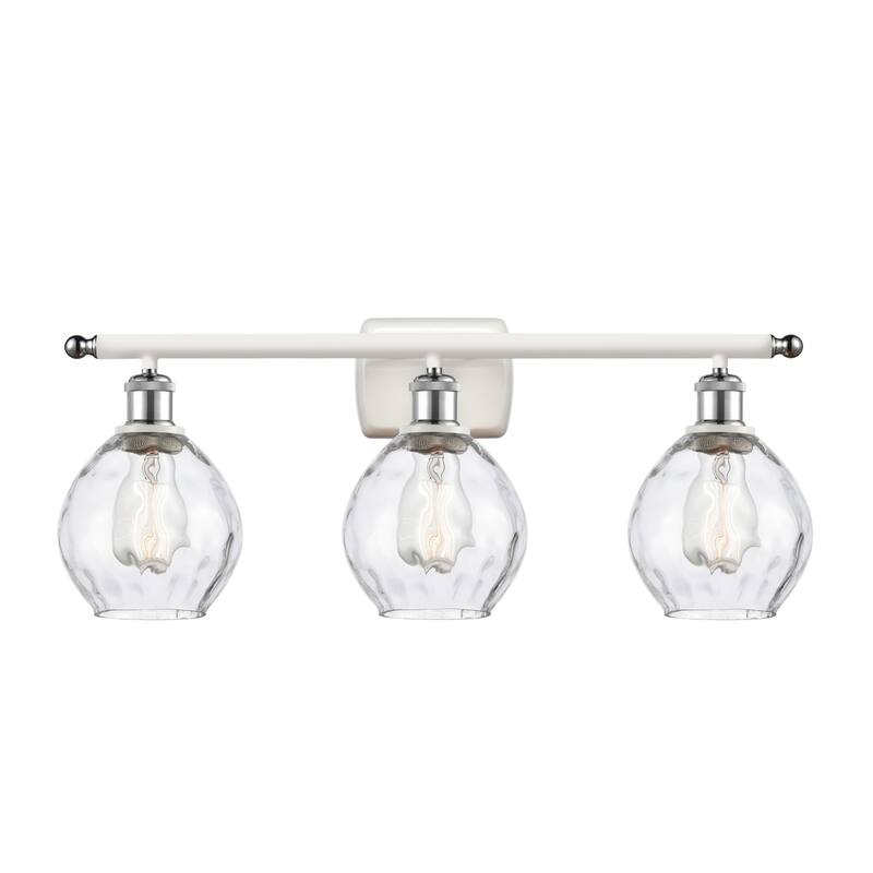 Innovations Lighting Small Waverly 3 Light 26" Wide Bathroom Vanity - White and Polished Chrome / Clear