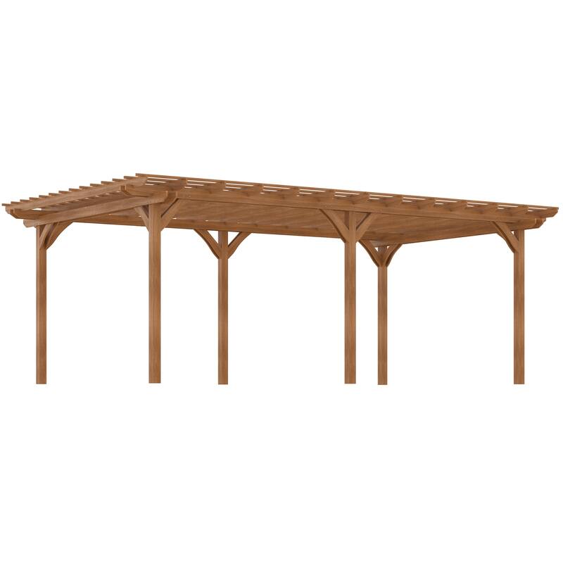 Outsunny 20' x 12' Outdoor Pergola, Wood Gazebo Grape Trellis with Stable Structure for Garden, Patio, Backyard, Deck