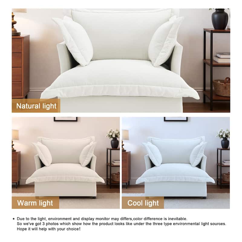 Double Layer Cushion Comfy Cloud Modular Sectional Sofa Couch Ottoman