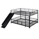 preview thumbnail 34 of 38, Unique Design Full over Full Size Metal Bunk Bed with Slide and Guardrails