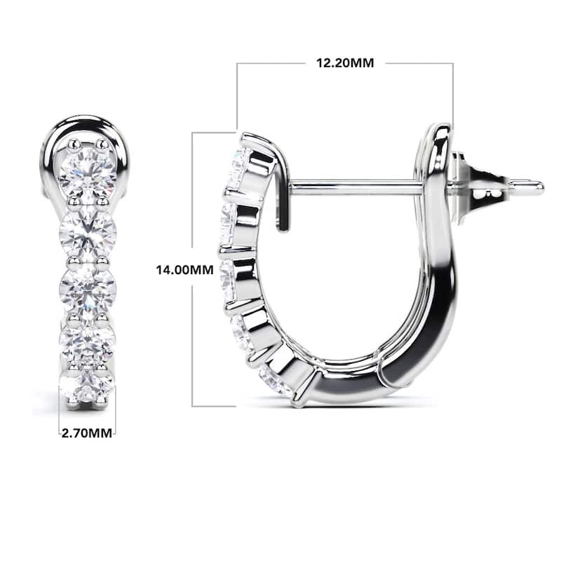 Vault Classics 0.80ct TW Natural Diamond Hoop Earrings (I VS2)
