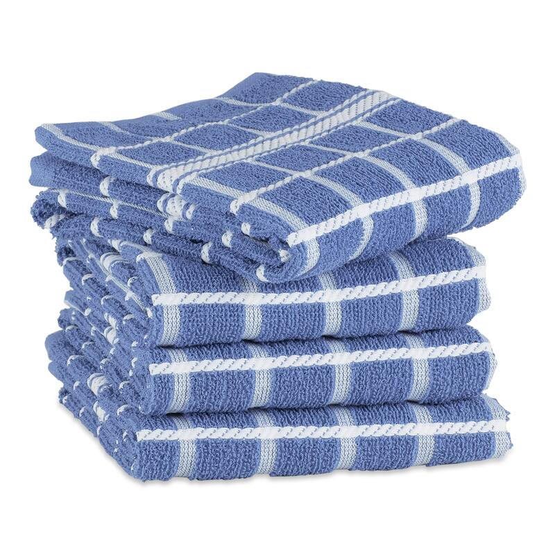 DII Solid Honey Gold Windowpane Terry Dishtowel 4 Piece