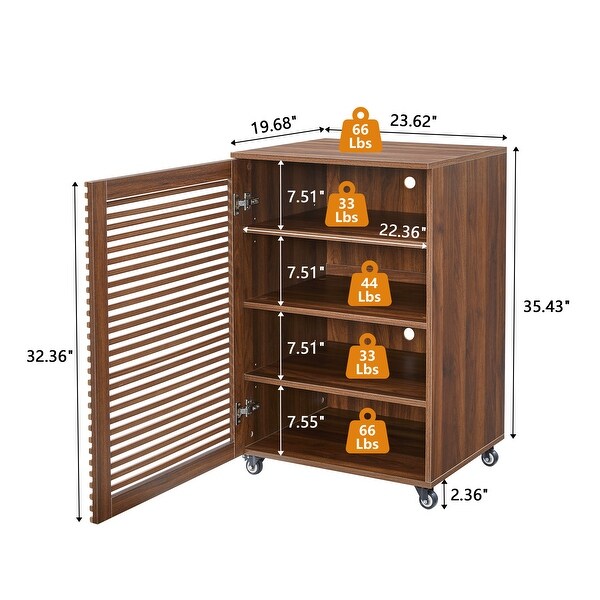 茶棚 Beacon Wood & Seagrass Storage Cabinet Dark Brown | Nathan James