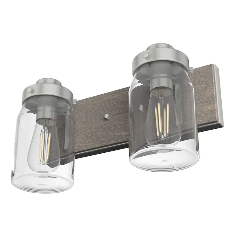 Hunter Devon Park Bathroom Vanity Wall Light, Damp Rated, Rustic, Farmhouse