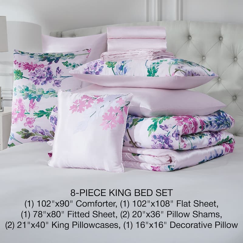 BCBG Satin Nolita Comforter Set 8-Piece Bed in a Bag
