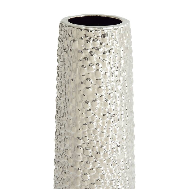 Minimalist Ceramic Modern Tall Vase with Bubble Texture - Silver, Black, Gold, White
