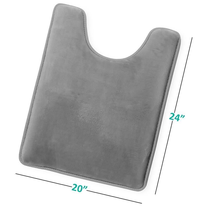 Clara Clark Ultra Soft Plush Bathroom Rug - Non-Slip, Velvet, Memory Foam Bath Mat - Set of 2