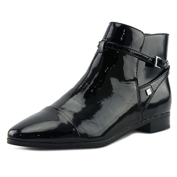 Ivanka Trump Meria Women Round Toe Patent Leather Black Bootie