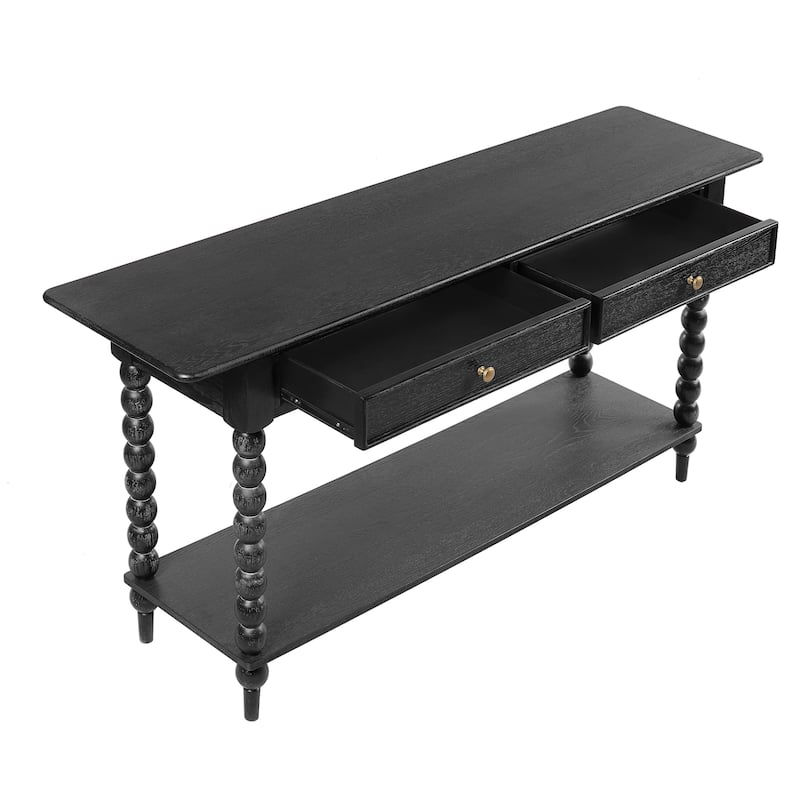 Christopher Knight Home - Duvall Retro Wood Console Table with Artistic Column Details