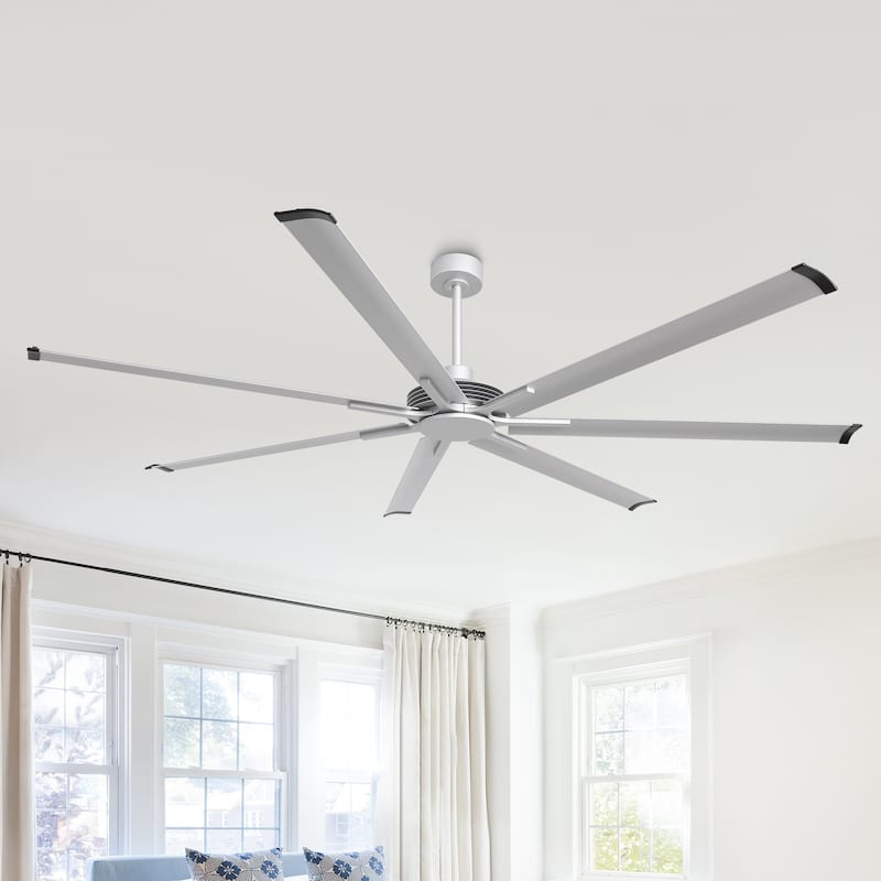 100" Indsutrial Black/ Silver Extra Larger Commercial Ceiling Fan with Remote - 100" Huge Fan - Silver